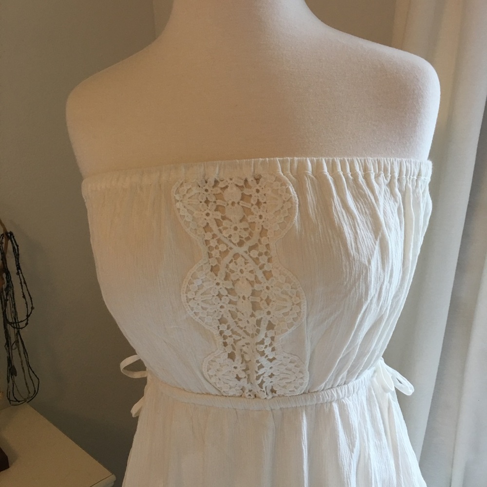 Lush strapless maxi dress with cutouts on the side